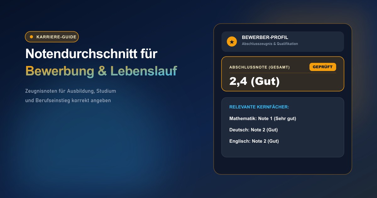 Notendurchschnitt berechnen für Bewerbung Ausbildung und Studium Lebenslauf