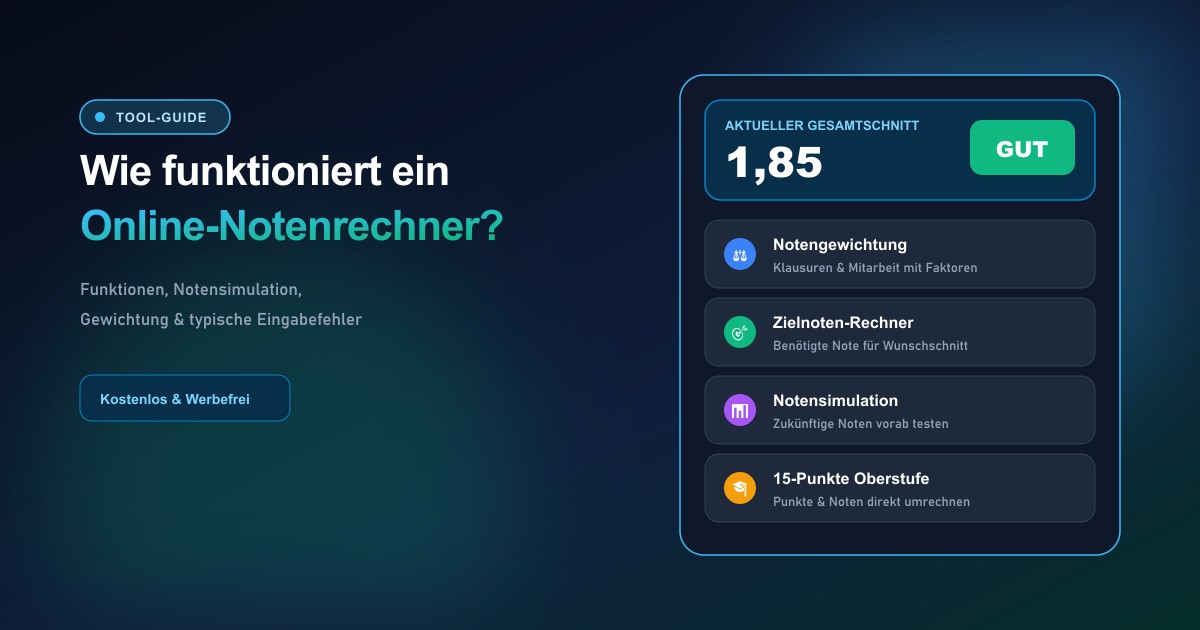 Wie funktioniert ein Notenrechner Funktionen Berechnung und Features Übersicht